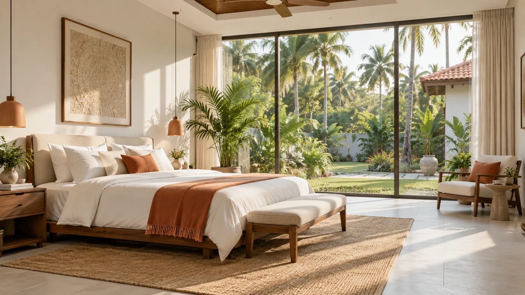 Warm sunlit living room